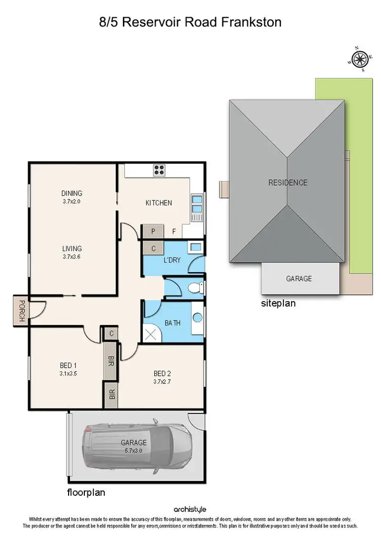 Floorplan of Homely unit listing, 8/5 Reservoir Road, Frankston VIC 3199