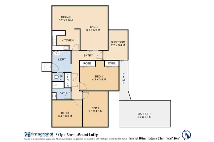 Floorplan of Homely house listing, 3 Clyde Street, Mount Lofty QLD 4350