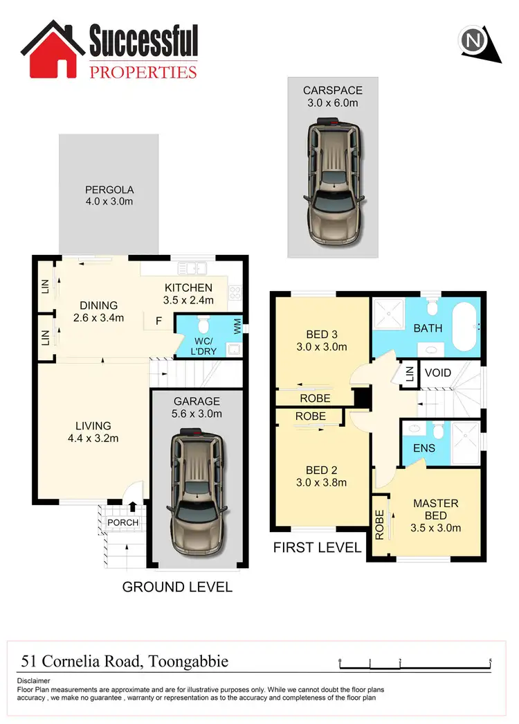 Floorplan of Homely townhouse listing, 3/51-53 Cornelia Road, Toongabbie NSW 2146