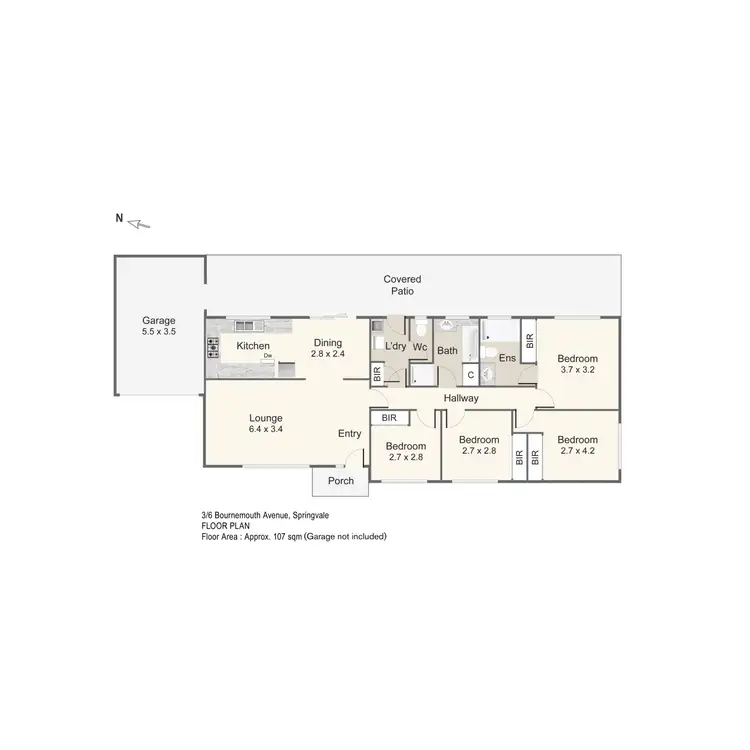 Floorplan of Homely unit listing, 3/6 Bournemouth Avenue, Springvale VIC 3171