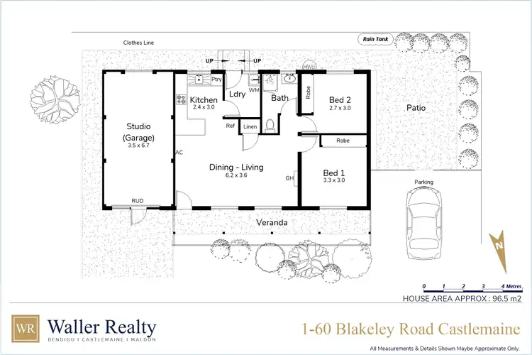 Floorplan of Homely unit listing, 1/60 Blakeley Road, Castlemaine VIC 3450
