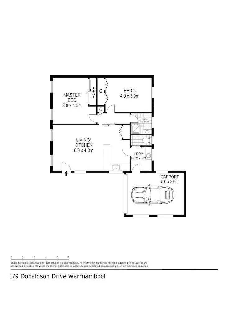 Floorplan of Homely unit listing, 1/9 Donaldson Drive, Warrnambool VIC 3280