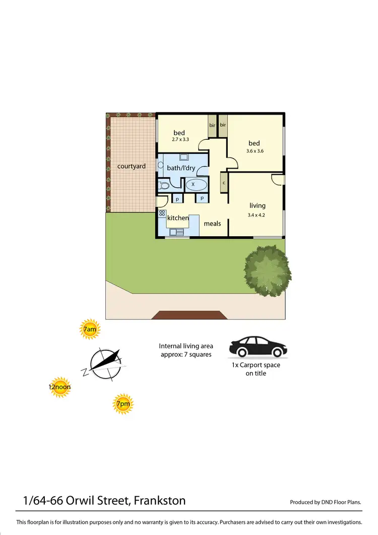 Floorplan of Homely unit listing, 1/64-66 Orwil Street, Frankston VIC 3199