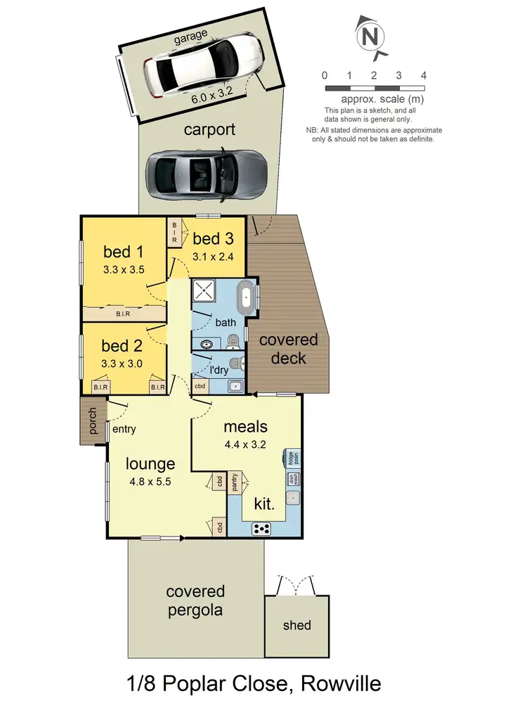 Floorplan of Homely unit listing, 1/8 Poplar Close, Rowville VIC 3178