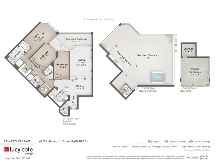 Floorplan of Homely apartment listing, Penthouse Palazzo Versace, 94 Seaworld Drive, Main Beach QLD 4217