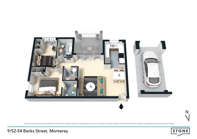Floorplan of Homely apartment listing, 9/52-54 Banks Street, Monterey NSW 2217