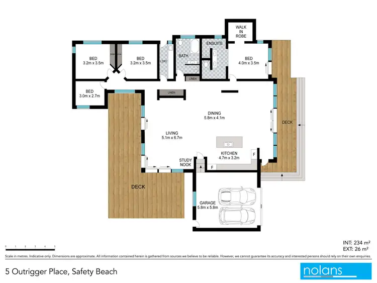 Floorplan of Homely house listing, 5 Outrigger Place, Safety Beach NSW 2456