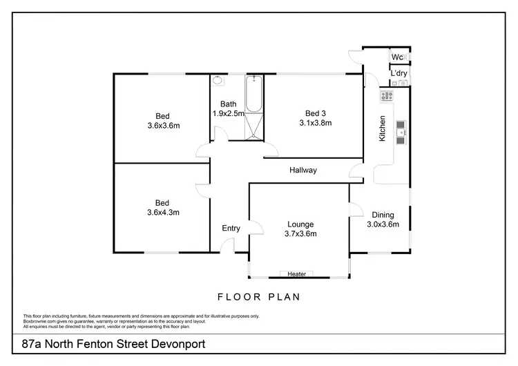 Floorplan of Homely house listing, 87A North Fenton Street, Devonport TAS 7310