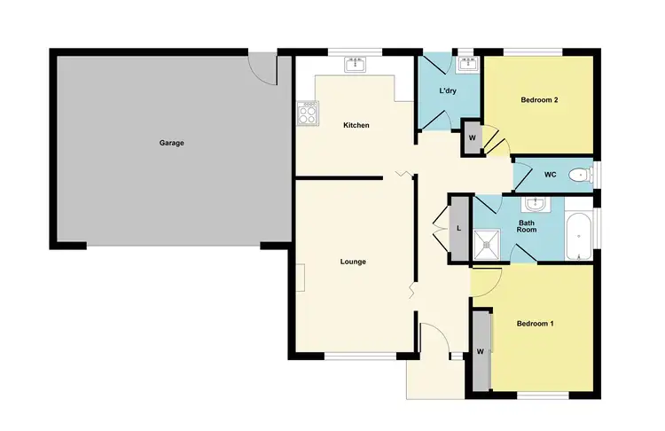Floorplan of Homely unit listing, 1/294 Gladstone Street, Maryborough VIC 3465