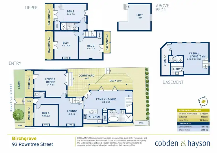 Floorplan of Homely house listing, 93 Rowntree Street, Birchgrove NSW 2041