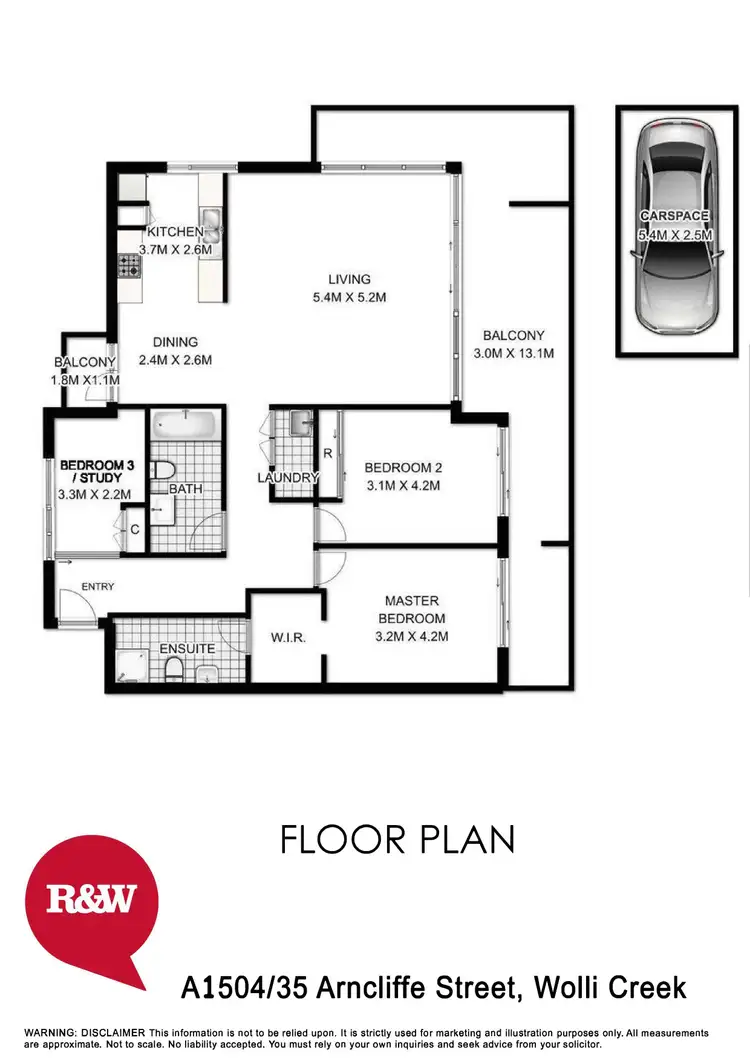 Floorplan of Homely apartment listing, A1504/35 Arncliffe Street, Wolli Creek NSW 2205
