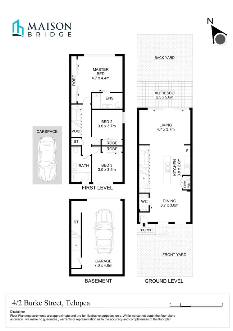 Floorplan of Homely townhouse listing, 4/2 Burke Street, Telopea NSW 2117