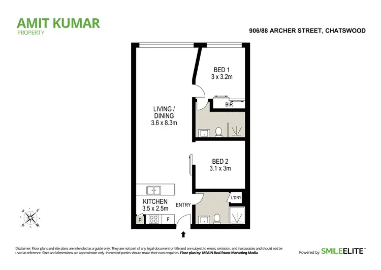 Floorplan of Homely apartment listing, 906/88 Archer Street, Chatswood NSW 2067