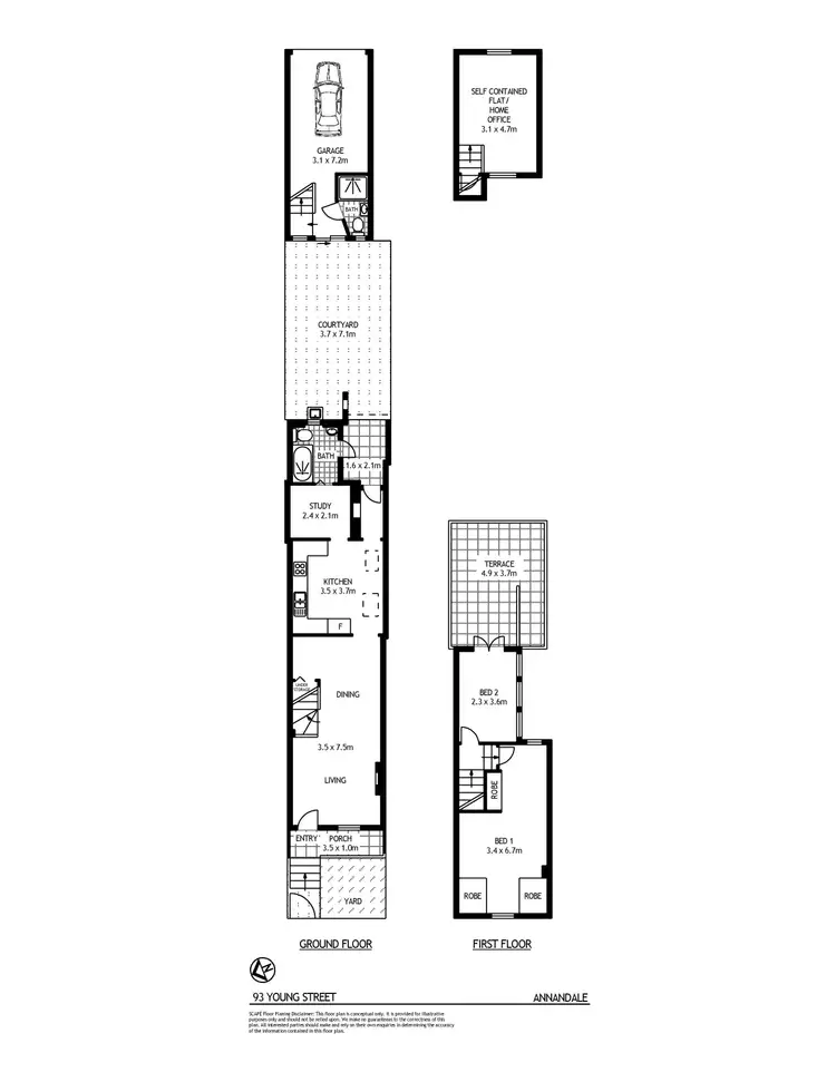 Floorplan of Homely terrace listing, 93 Young Street, Annandale NSW 2038
