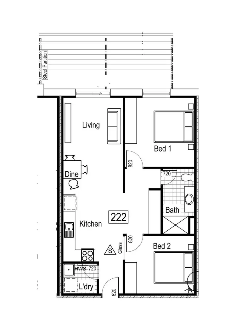Floorplan of Homely apartment listing, A222/149-157 Thirteenth Street, Mildura VIC 3500
