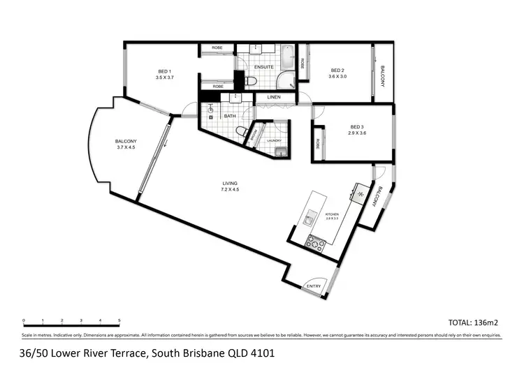 Floorplan of Homely unit listing, 36/50 Lower River Terrace, South Brisbane QLD 4101