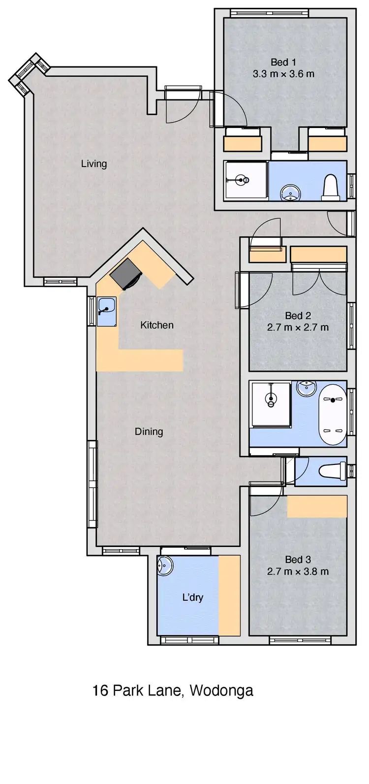Floorplan of Homely house listing, 16 Park Lane, Wodonga VIC 3690