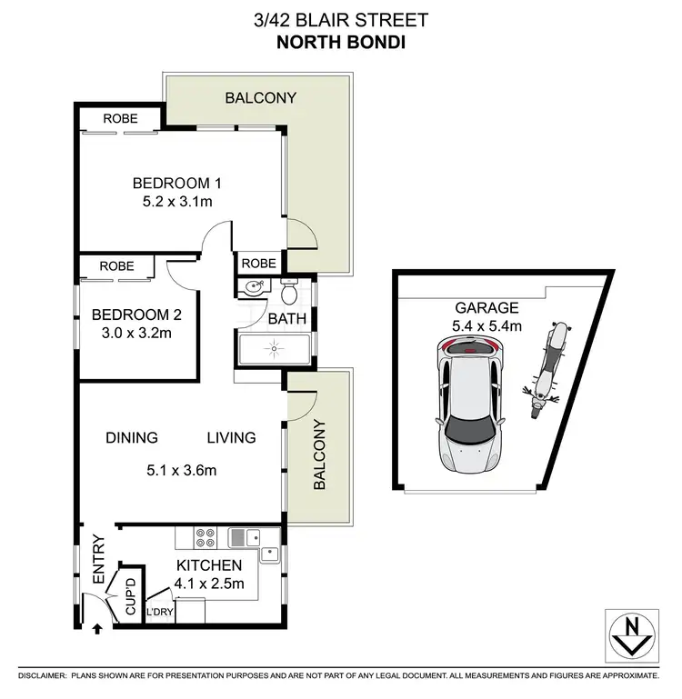Floorplan of Homely apartment listing, 3/42 Blair Street, North Bondi NSW 2026