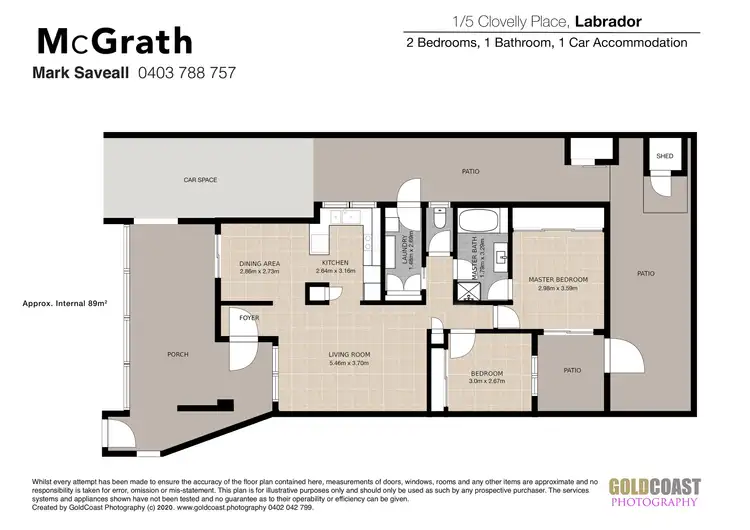 Floorplan of Homely semi-detached listing, 1/5 Clovelly Place, Labrador QLD 4215