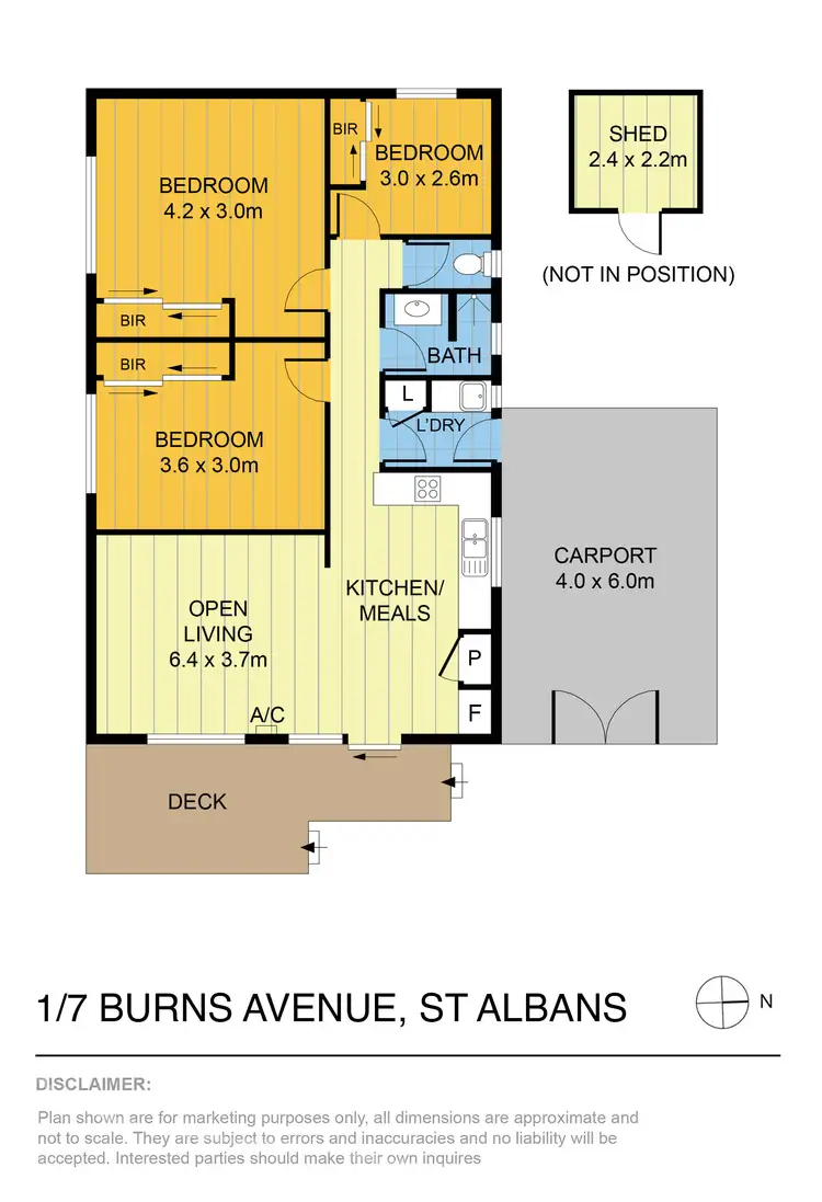Floorplan of Homely unit listing, 1/7 Burns Avenue, St Albans VIC 3021