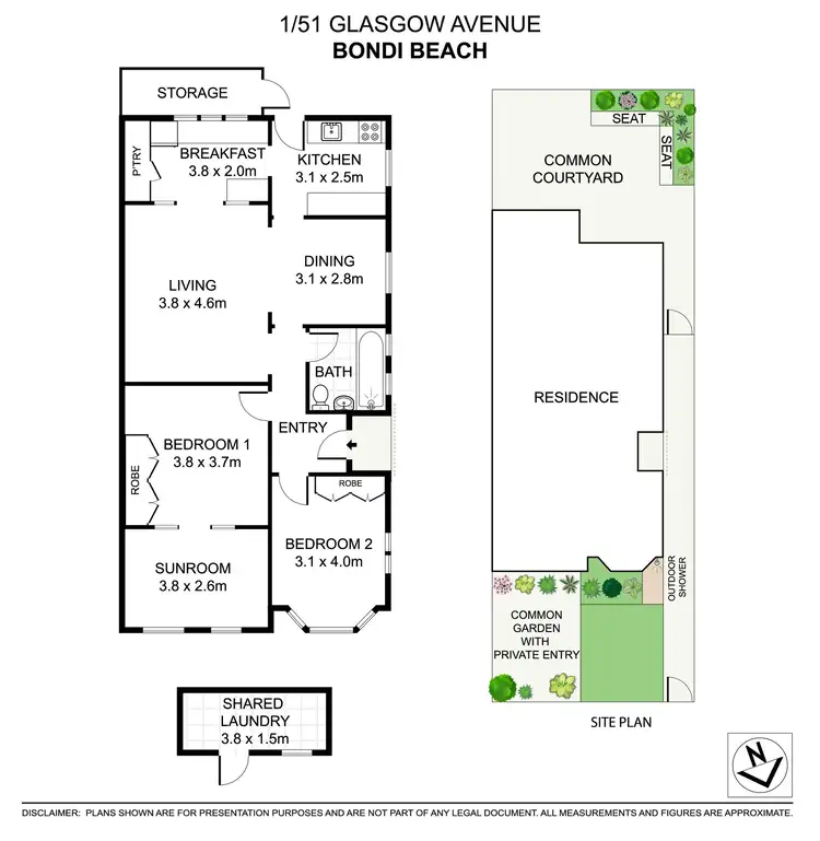 Floorplan of Homely apartment listing, 1/51 Glasgow Avenue, Bondi Beach NSW 2026