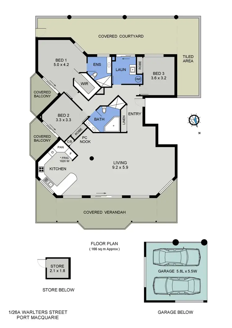 Floorplan of Homely unit listing, 1/26a Warlters Street, Port Macquarie NSW 2444