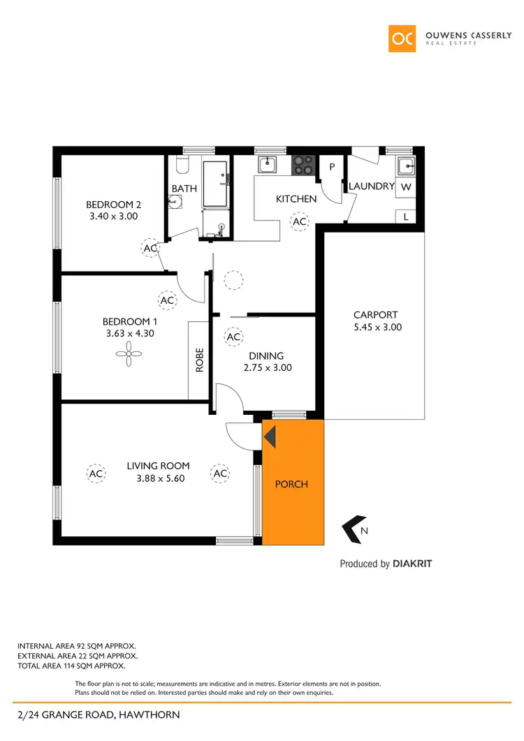 Floorplan of Homely unit listing, 2/24 Grange Road, Hawthorn SA 5062