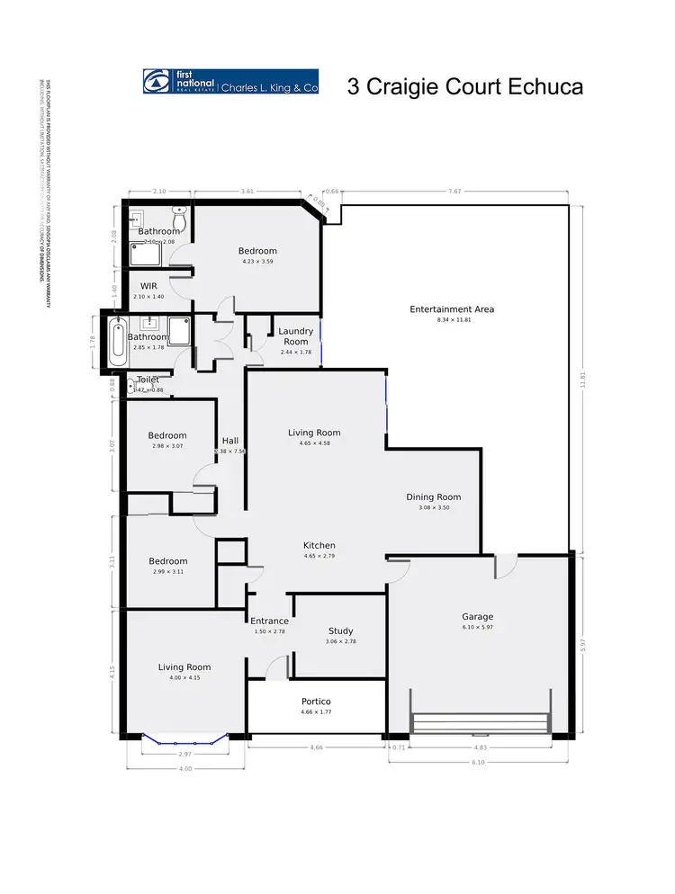 Floorplan of Homely house listing, 3 Craigie Court, Echuca VIC 3564