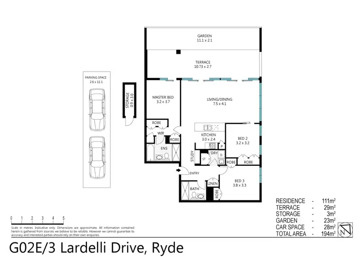 Floorplan of Homely apartment listing, G02E/3 Lardelli Drive, Ryde NSW 2112