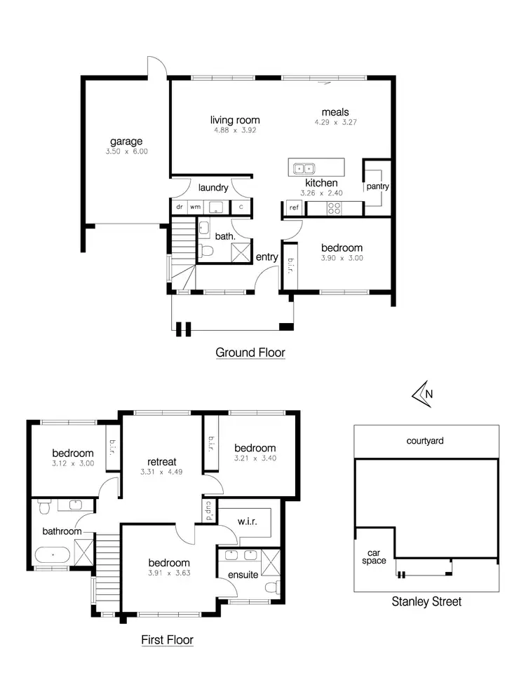 Floorplan of Homely townhouse listing, 1/2 Stanley Street, Altona VIC 3018