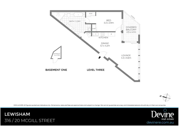 Floorplan of Homely apartment listing, 316/20 McGill Street, Lewisham NSW 2049
