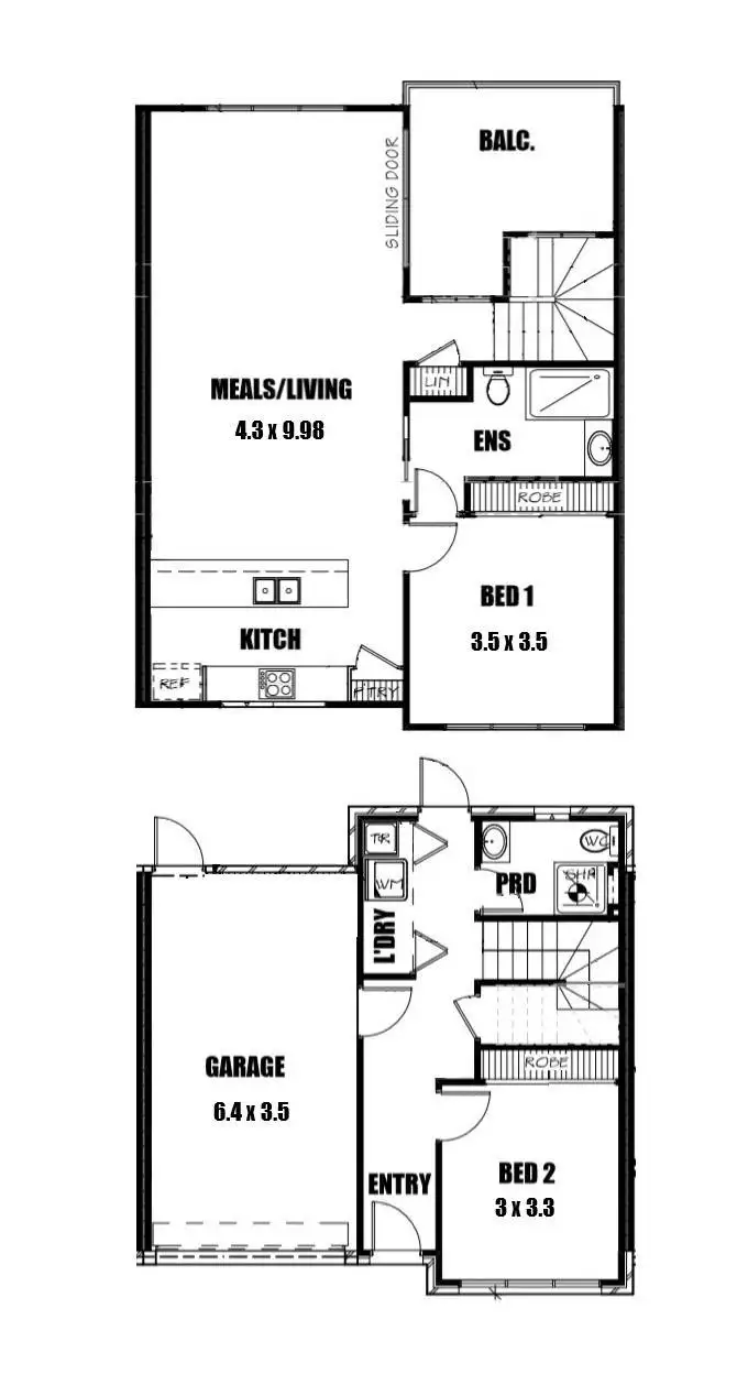 Floorplan of Homely townhouse listing, 3/15 Davies Street, Altona VIC 3018