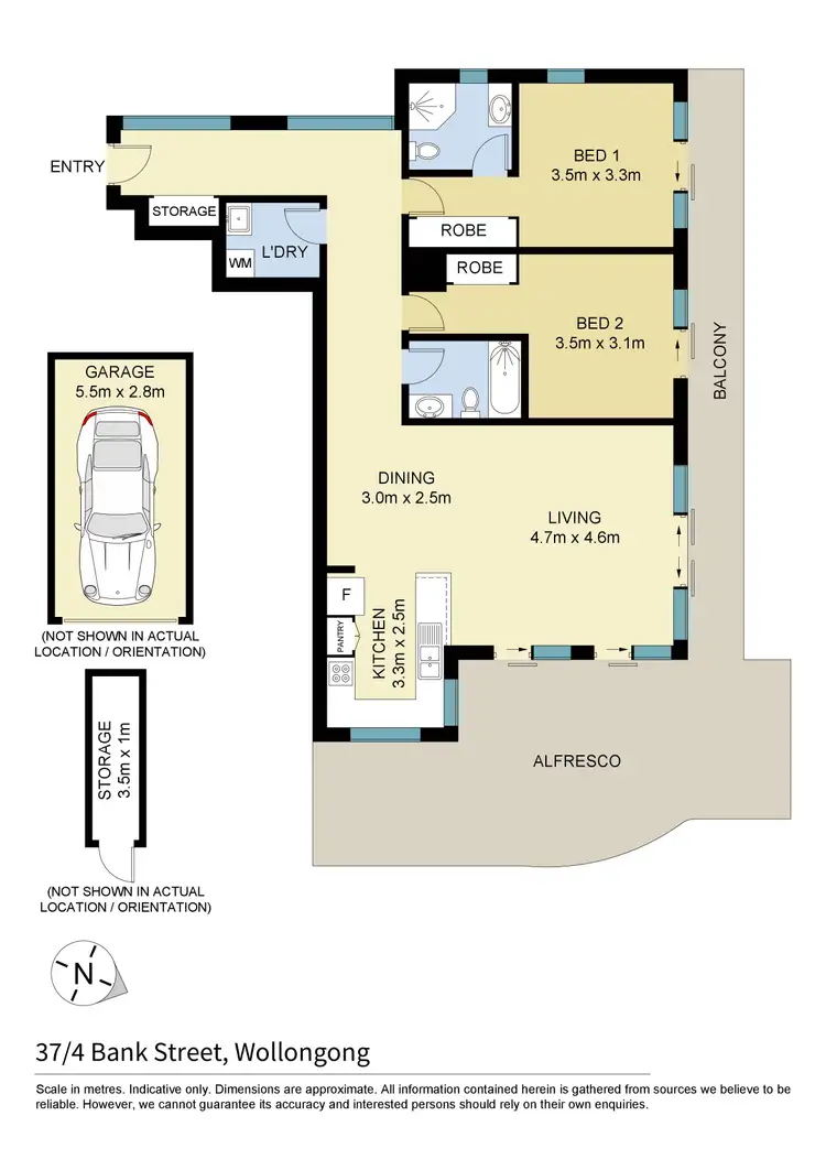 Floorplan of Homely apartment listing, 37/4 Bank Street, Wollongong NSW 2500