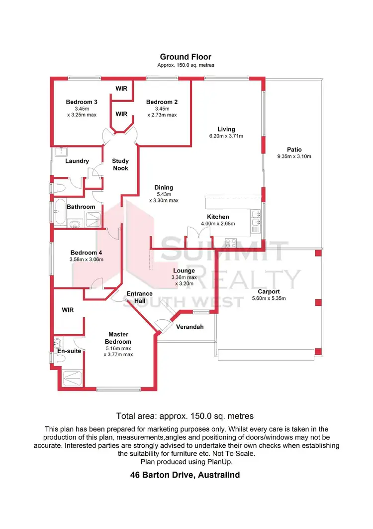Floorplan of Homely house listing, 46 Barton Drive, Australind WA 6233