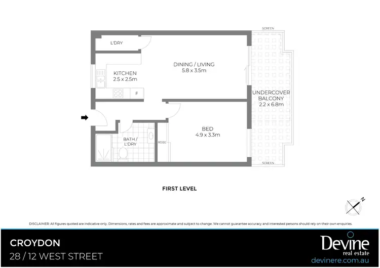 Floorplan of Homely apartment listing, 28/12 West Street, Croydon NSW 2132