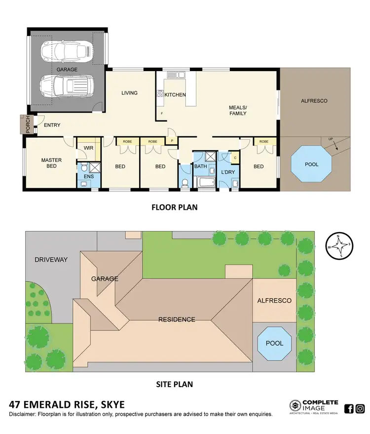Floorplan of Homely house listing, 47 Emerald Rise, Skye VIC 3977