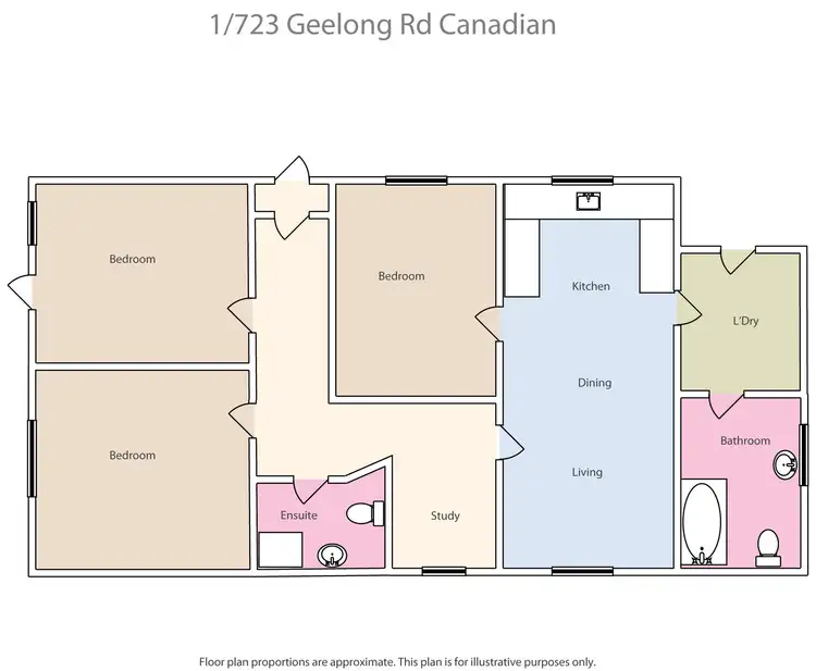 Floorplan of Homely unit listing, 1/723 Geelong Road, Canadian VIC 3350