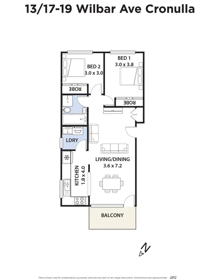 Floorplan of Homely unit listing, 13/17-19 Wilbar Avenue, Cronulla NSW 2230
