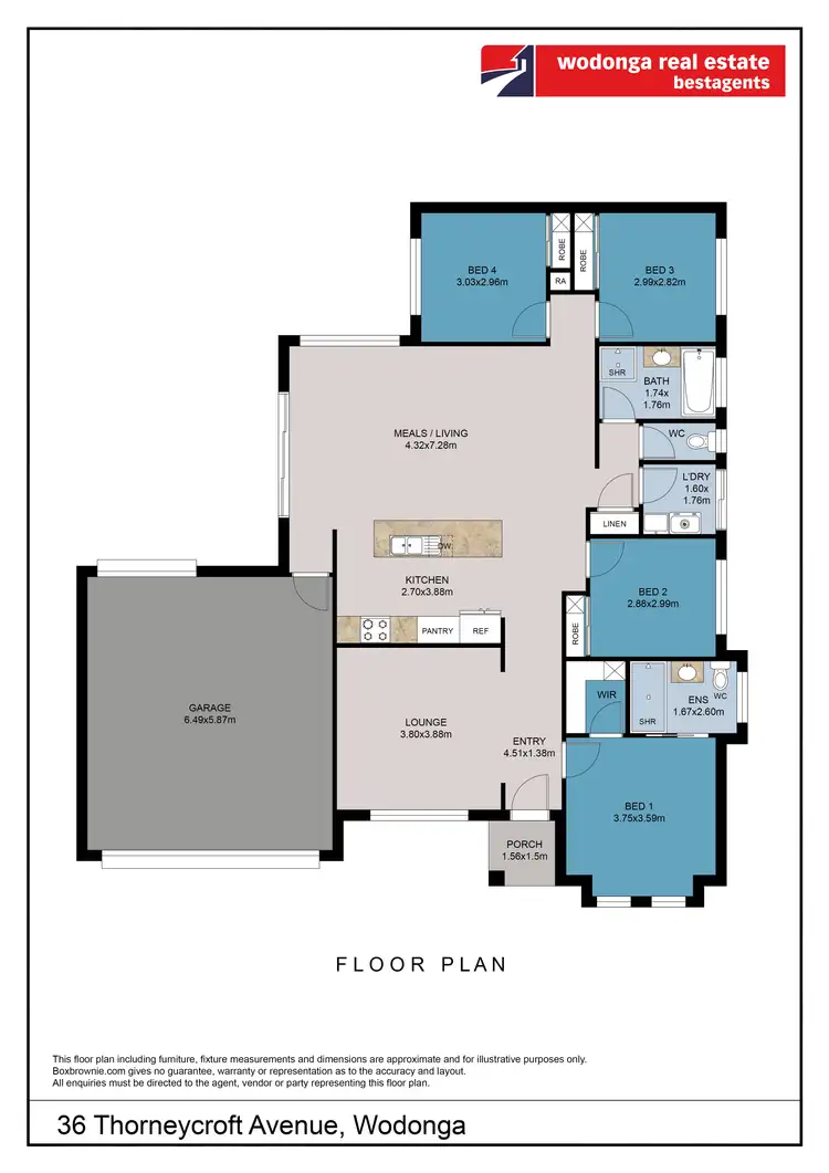 Floorplan of Homely house listing, 36 Thorneycroft Avenue, Wodonga VIC 3690