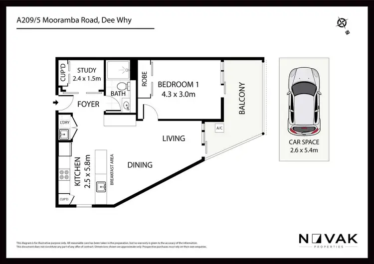 Floorplan of Homely apartment listing, A209/5 Mooramba Road, Dee Why NSW 2099