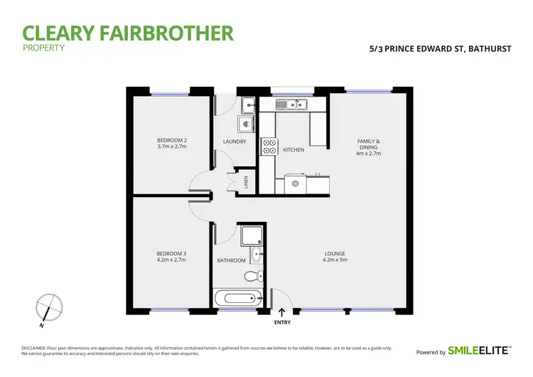Floorplan of Homely unit listing, 5/3 Prince Edward Street, Bathurst NSW 2795