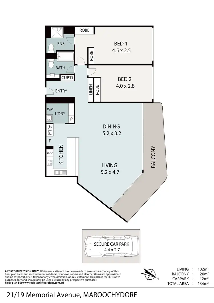 Floorplan of Homely apartment listing, 21/19 Memorial Avenue, Maroochydore QLD 4558