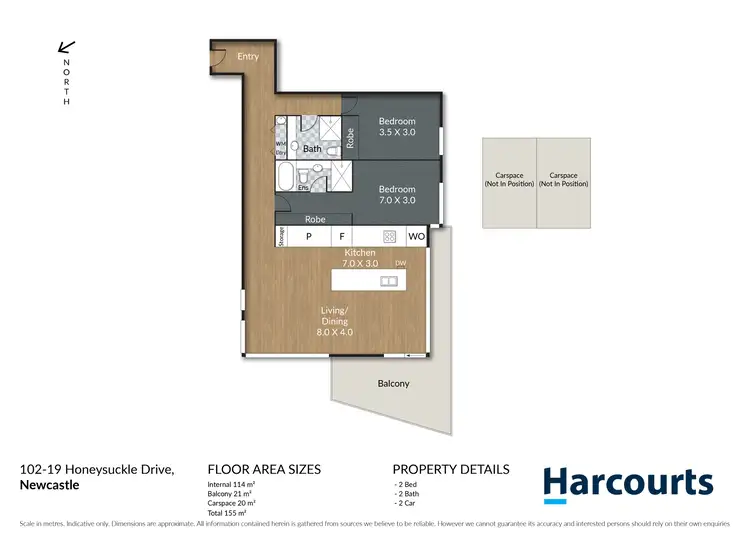 Floorplan of Homely apartment listing, 102/19 Honeysuckle Drive, Newcastle NSW 2300