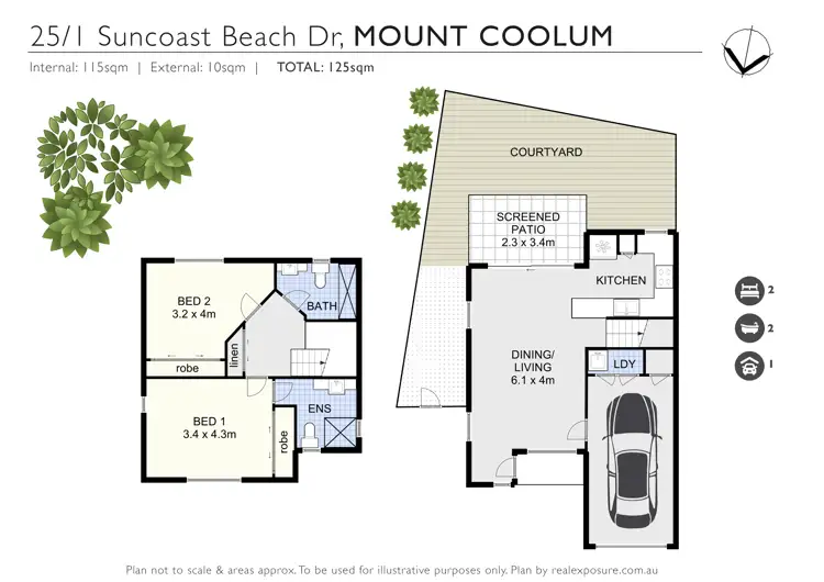 Floorplan of Homely townhouse listing, 25/1 Suncoast Beach Drive, Mount Coolum QLD 4573