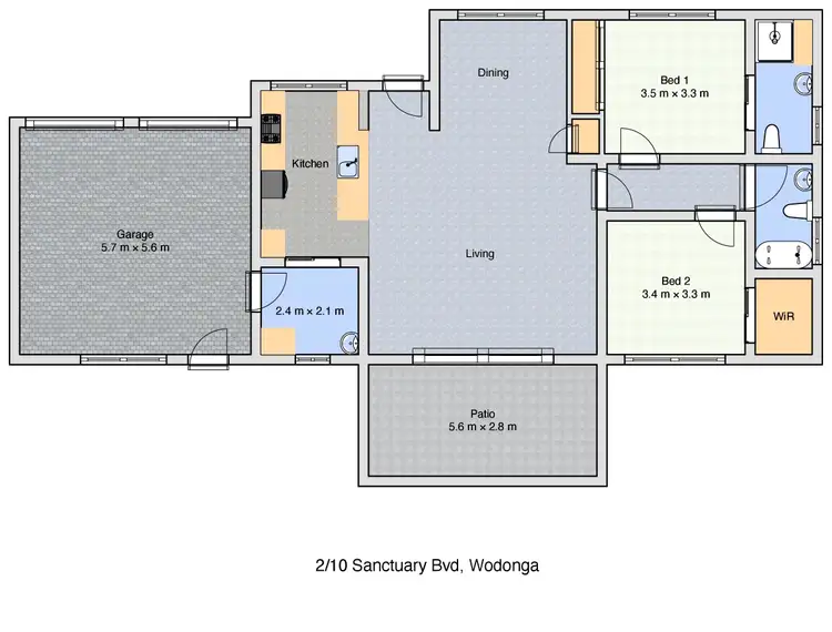 Floorplan of Homely unit listing, 2/10 Sanctuary Boulevard, Wodonga VIC 3690