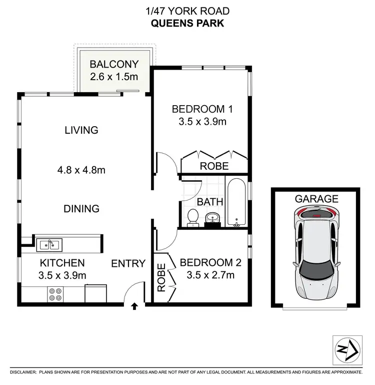 Floorplan of Homely apartment listing, 1/47 York Road, Queens Park NSW 2022