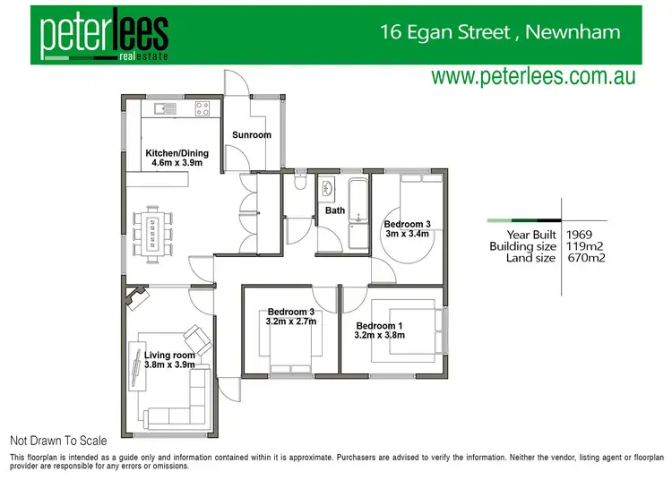 Floorplan of Homely house listing, 16 Egan Street, Newnham TAS 7248