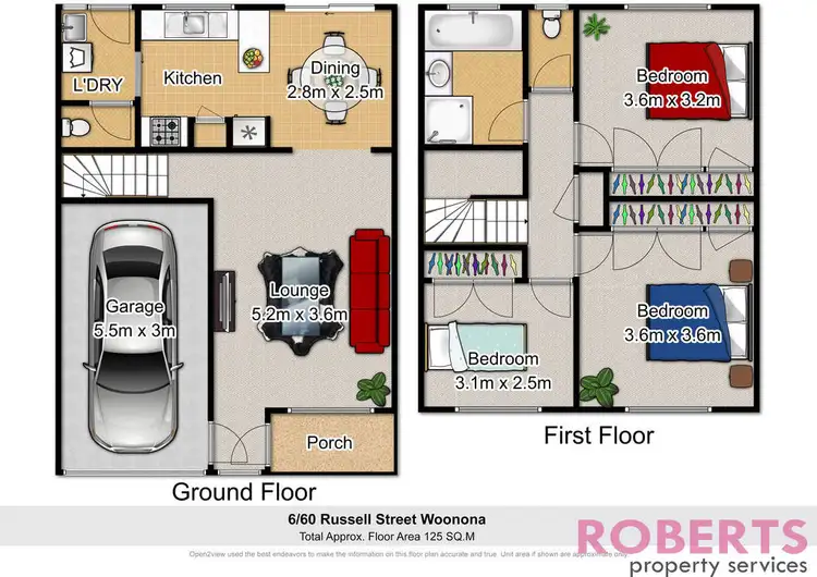 Floorplan of Homely townhouse listing, 6/60 Russell Street, Woonona NSW 2517