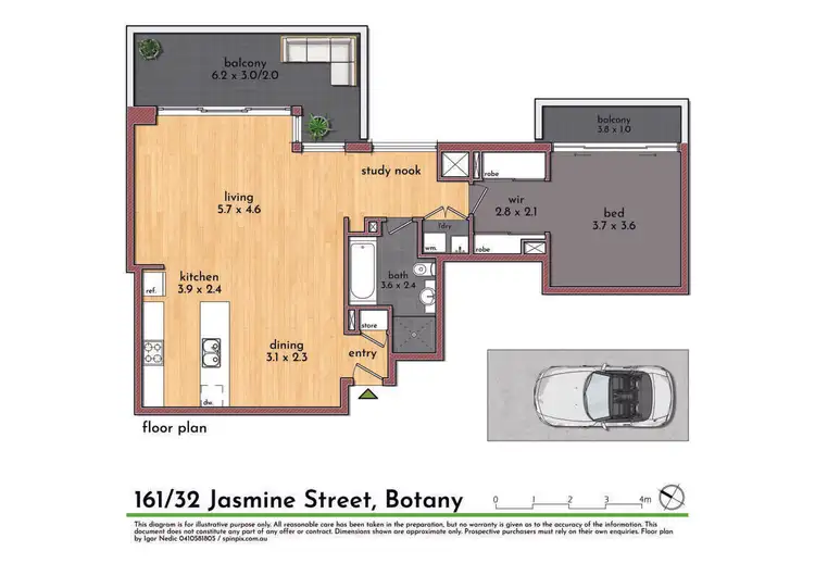 Floorplan of Homely apartment listing, 161/32 Jasmine Street, Botany NSW 2019