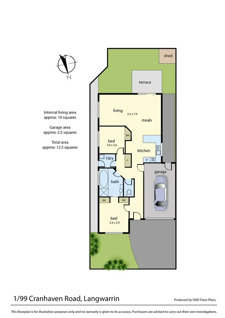 Floorplan of Homely unit listing, 1/99 Cranhaven Road, Langwarrin VIC 3910
